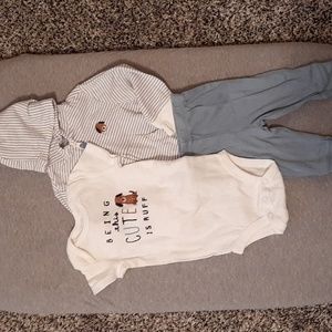 3 Piece Outfit With Zip Hood